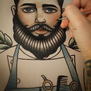 Barber For Life Tattoo Art Print image 2
