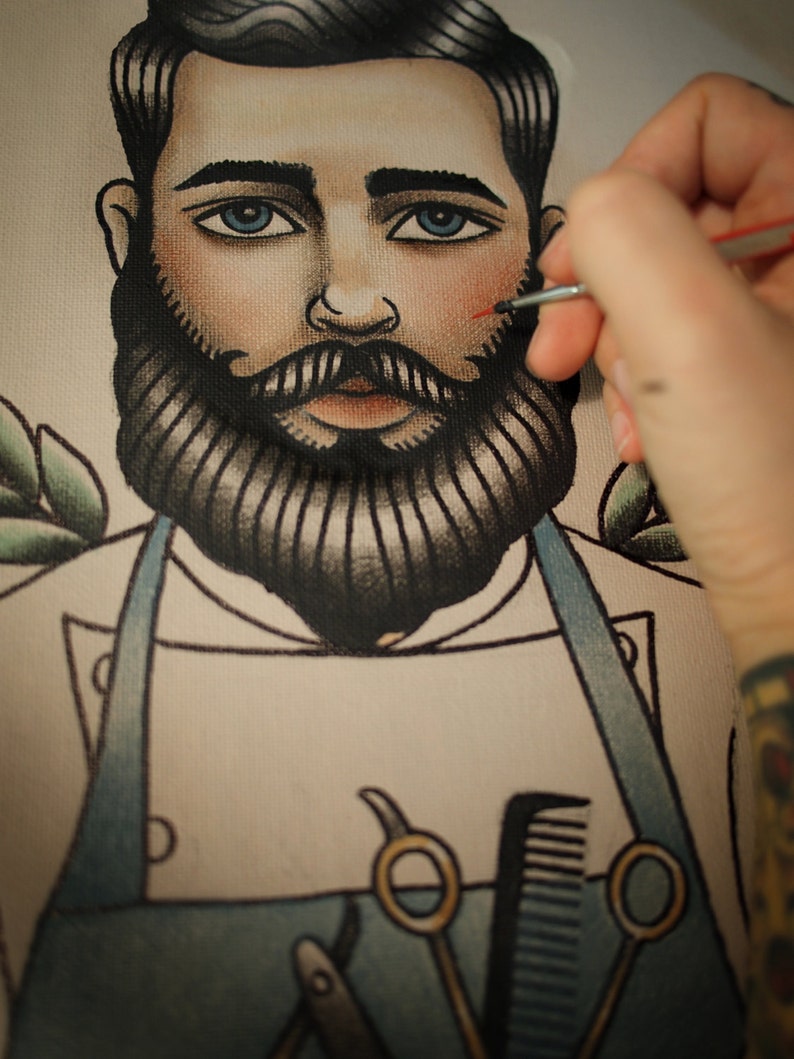 Barber For Life Tattoo Art Print image 2