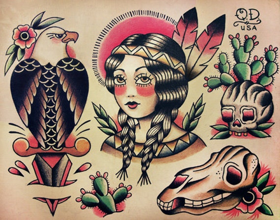 Native Indian Theme Traditional Tattoo Designs - Etsy Sweden Native Indian Theme Traditional Tattoo Designs - Etsy Sweden