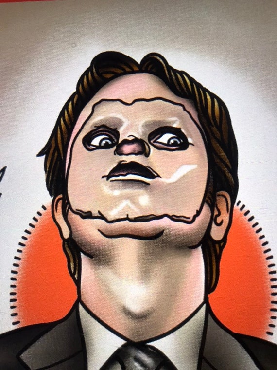 The Office Dwight Schrute mask Tattoo Art Etsy