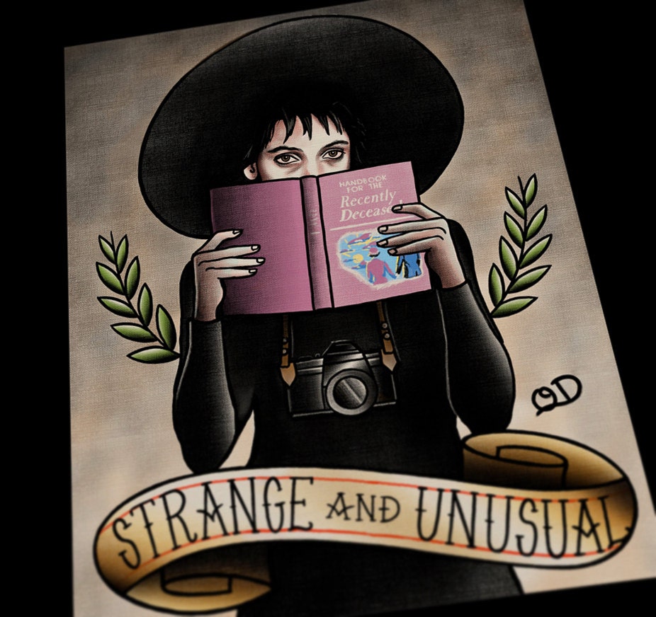 Strange and Unusual lydia Art Print Beetlejuice Tattoo Flash - Etsy