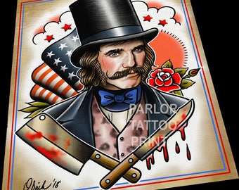 Bill the Butcher Tattoo Flash Art Print