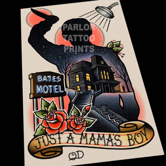 Bates Motel Tattoo Flash 11x17 Etsy