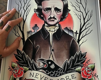 Edgar Allan Poe  Flash Art Print