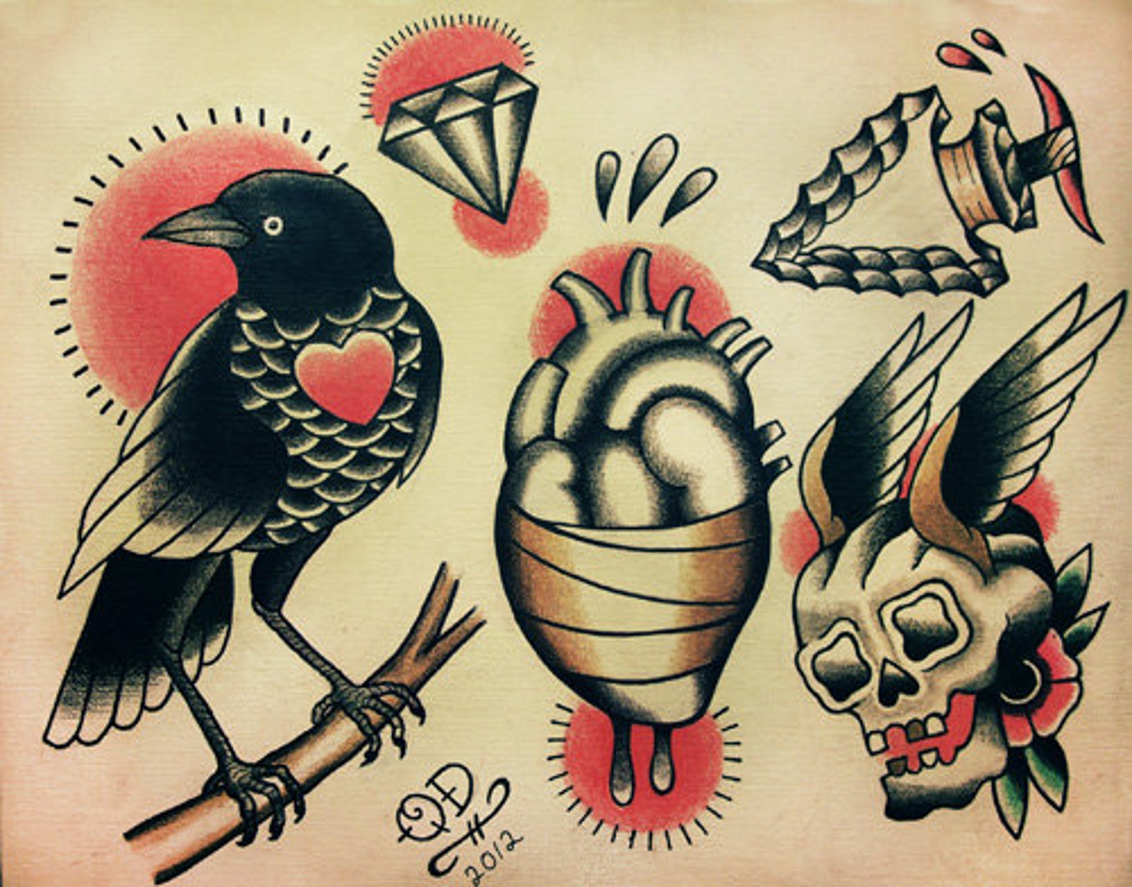 Traditional Tattoo Designs Etsy