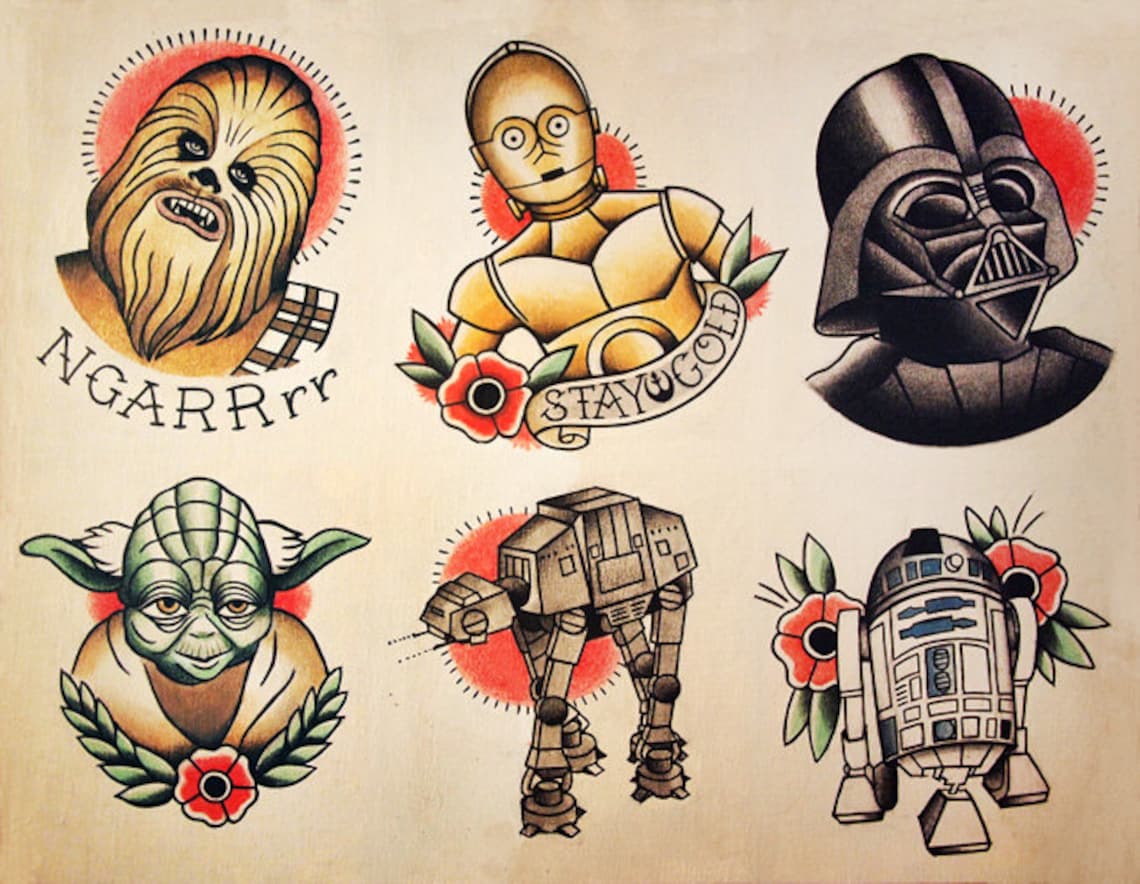 Star Wars Tattoo Flash Etsy