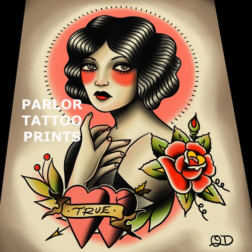Flapper and Crow Tattoo Art Print - Etsy