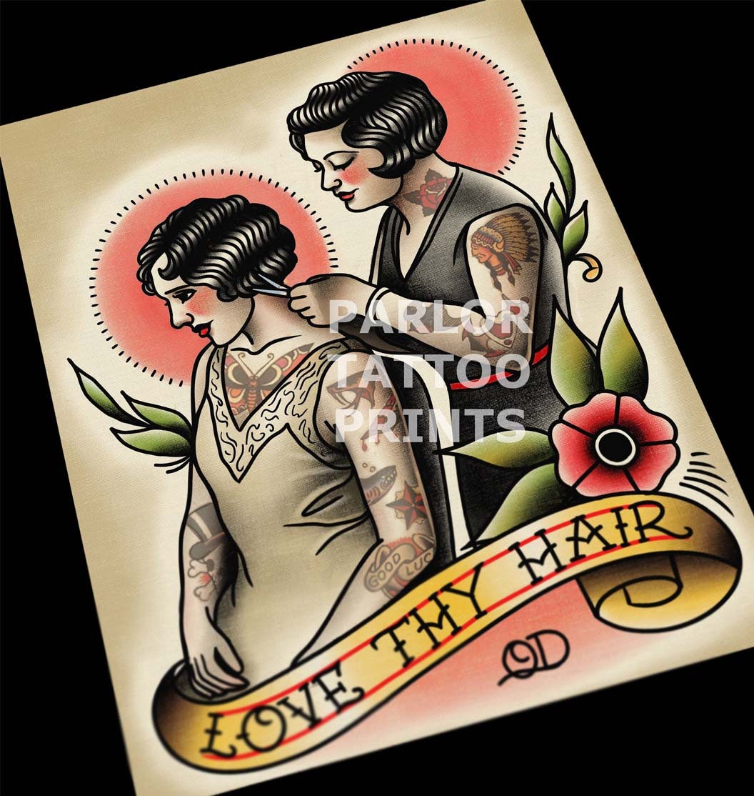 Barber Tattoo Flash - Etsy