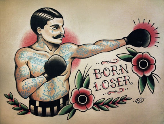 Tattooed boxer