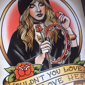 Stevie Nicks Tattoo Flash Art Print