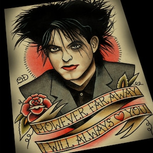 Robert Smith The Cure Tattoo Flash Print