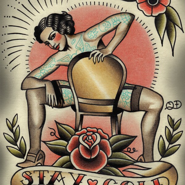 Stay Gold Tattoo Art Print