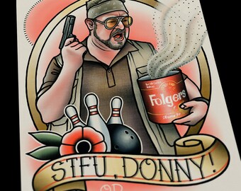 STFU, Donny The Big Lebowski Tattoo Flash Art Print