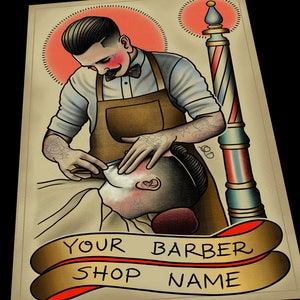 Customizable Barbering Shave Print