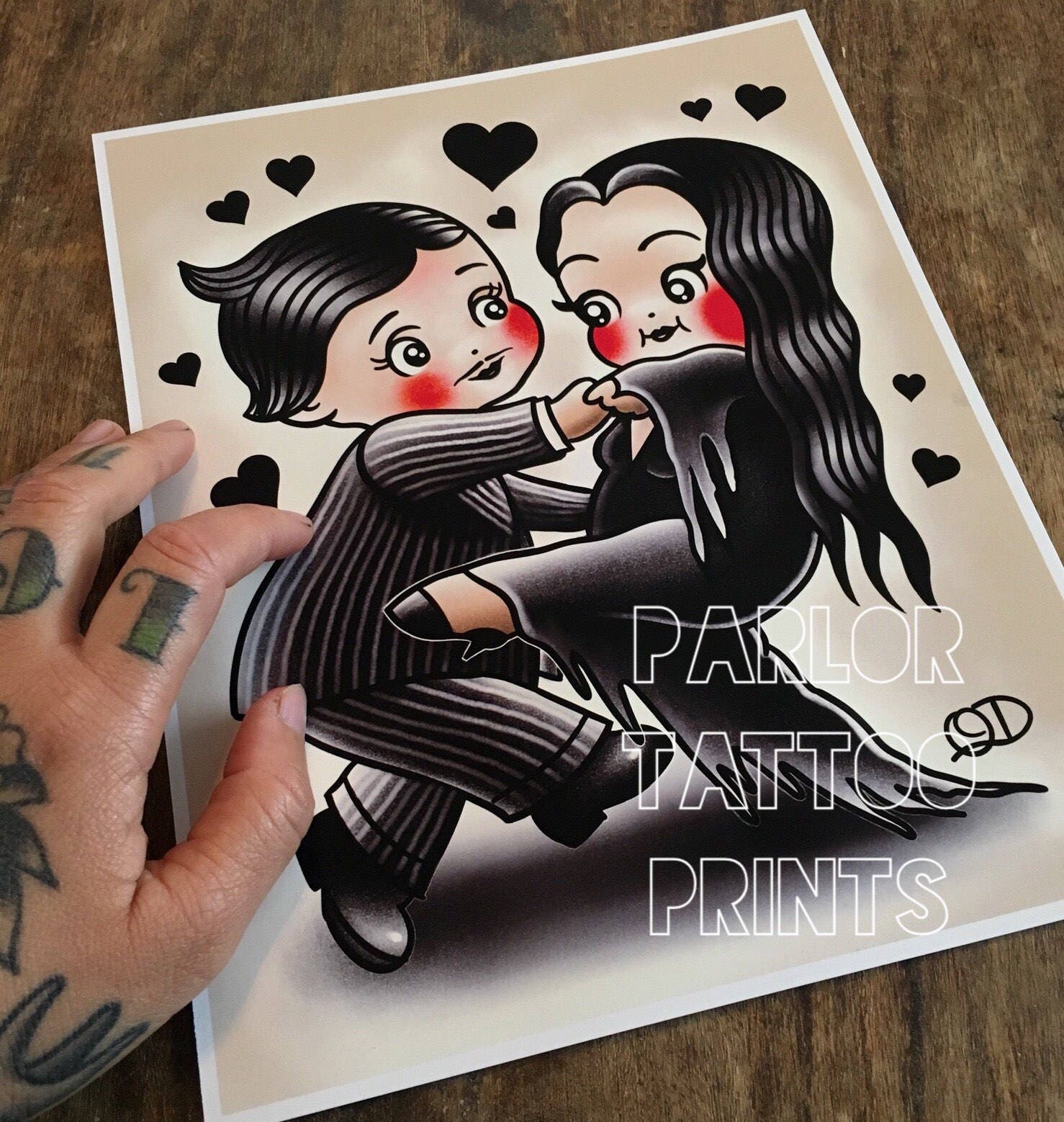 Morticia and Gomez Tattoo  Etsy