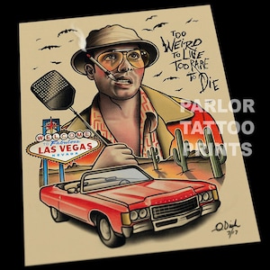 Fear and Loathing in Las Vegas Tattoo Art Flash Print