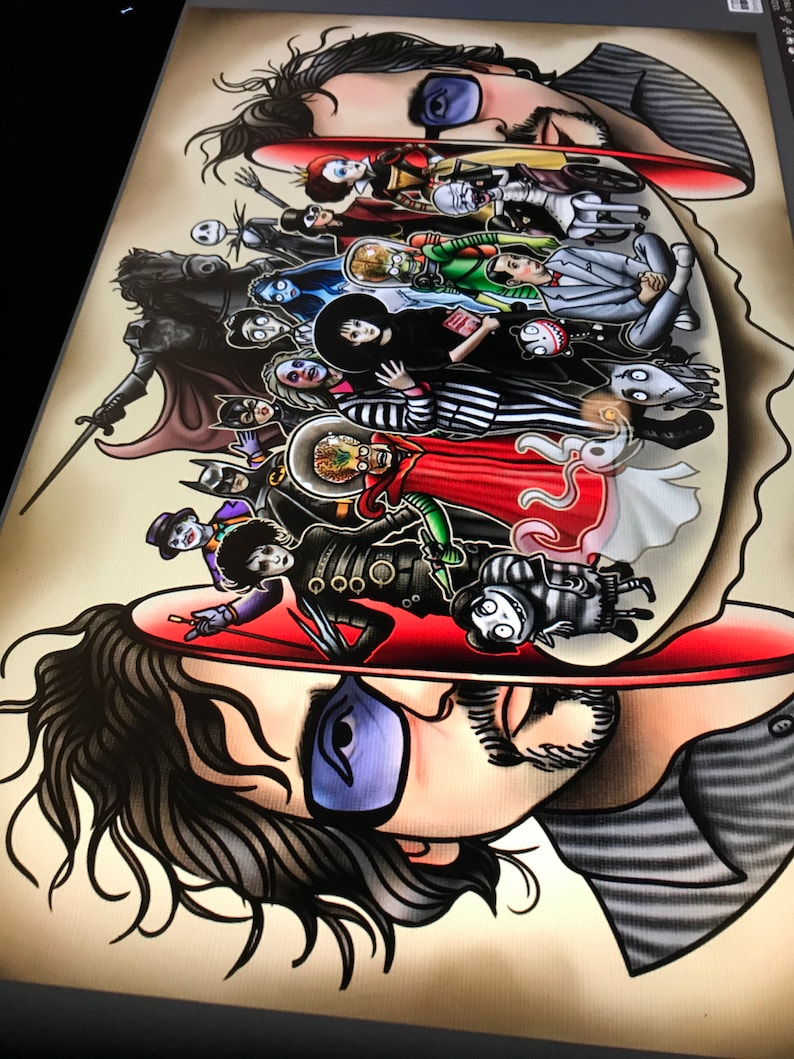 Tim Burton Big Head Art Print 11x17 Etsy