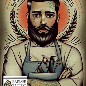 Barber For Life Tattoo Art Print image 3