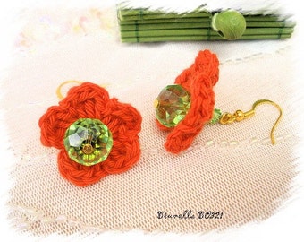 Boucles d'oreilles fleurs tricot  Brunella BO321