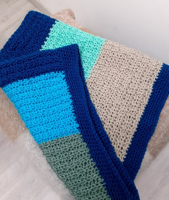 Blue Crochet Plaid Bebe Cover Etsy Blue Crochet Plaid Bebe Cover Etsy