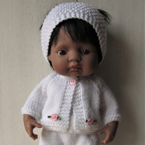 Knitting Pattern, Miniland Doll 38cm, Dolls Cardigan and Shorts Set, English Language Only