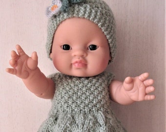 Designer Dolls Clothes, Knitting Pattern for 32cm Doll Clothes, PDF Downloadable Instructions, English Only