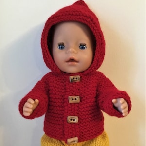 Baby Doll Clothes Knitting Pattern: Duffel Coat, Trousers & Shoes (PDF)