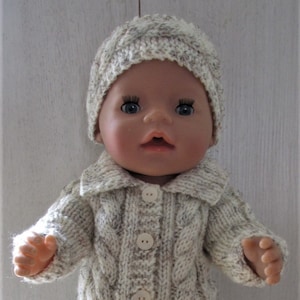 Baby Doll Clothes Knitting Pattern, 17 inch Doll Knitted Outfit