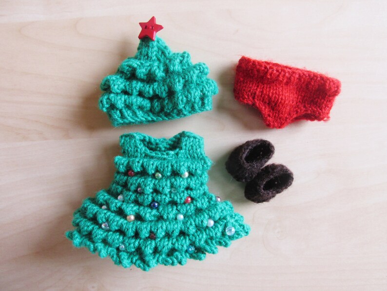 Christmas Tree Dress Knitting Pattern for 5 Doll Etsy