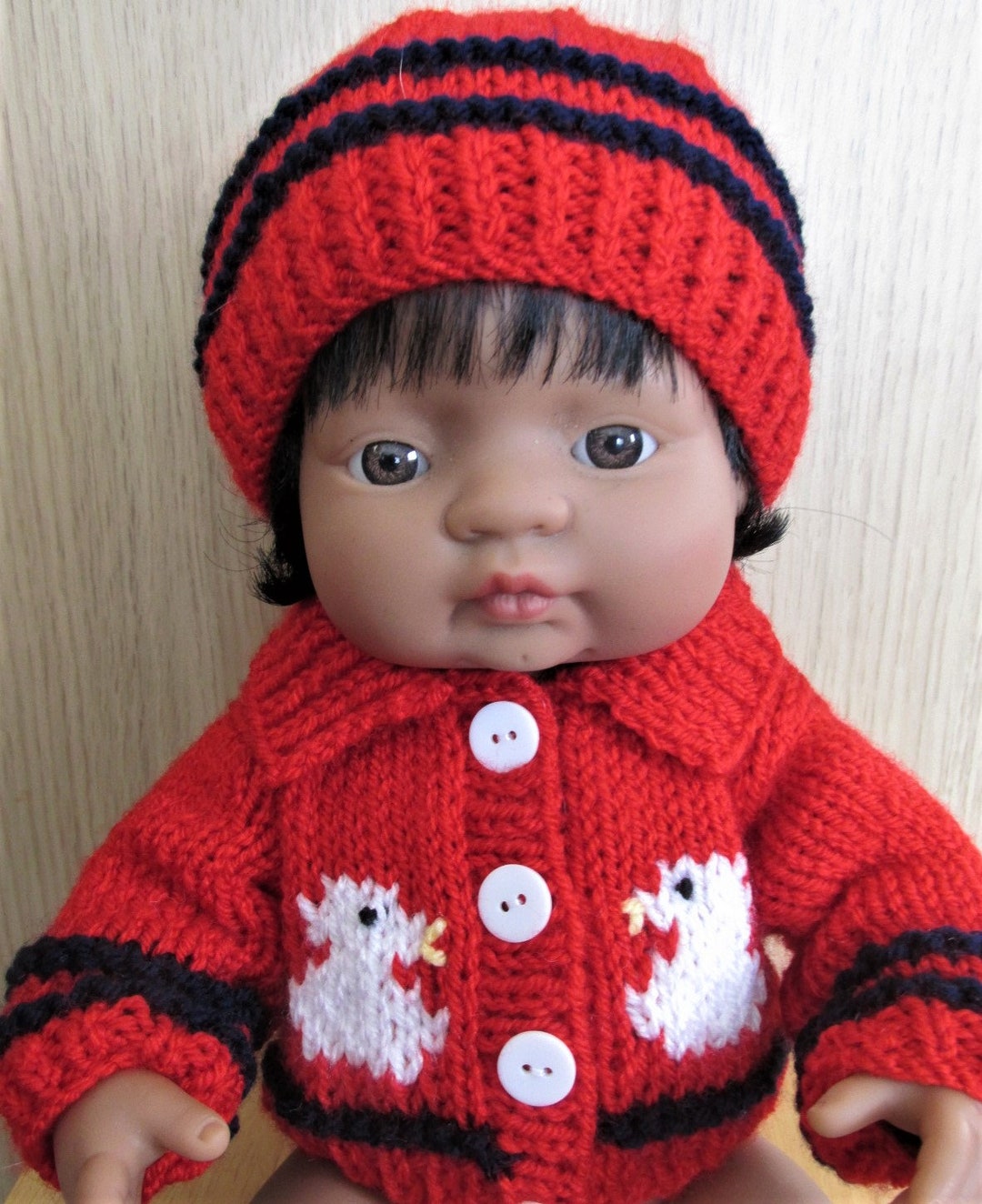 Miniland Dolls Clothes 38cm, Dolls Knitting Pattern, Doll Knitted