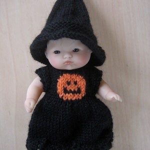 Two Halloween Knitting Patterns for 5&quot; Berenguer Doll