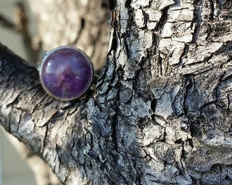 Gemstar Jewellery Classy Look Retro Toe Ring with Purple Amethyst 14k White Gold Plated 925 Silver