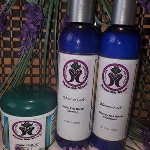 Moisture Lock 8,2 fl oz|Sulfaatvrije, parabenenvrije reinigingsshampoo en vochtrijke conditioner met/4oz GODDELIJKE REMEDIE-combinatie|geweldige resultaten|