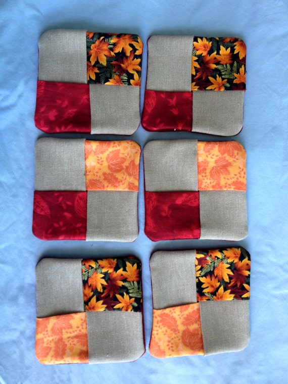 Fall fabric coasters Etsy