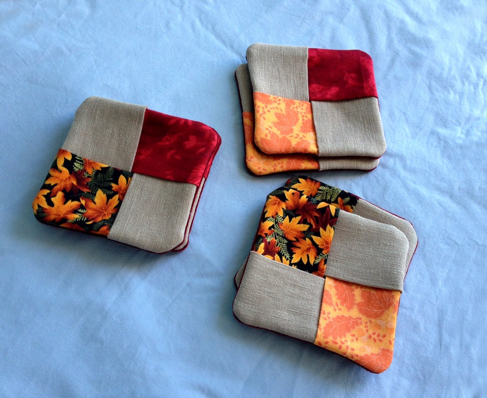 Fall fabric coasters Etsy