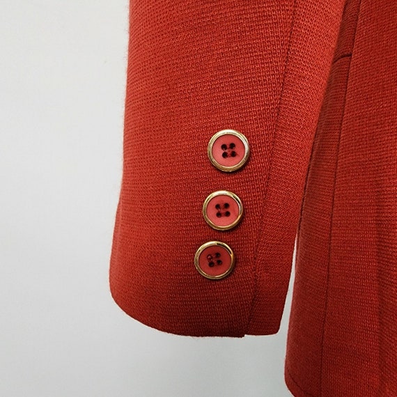 Vintage Tan Jay Orange Wool Blazer Jacket Size M - image 8