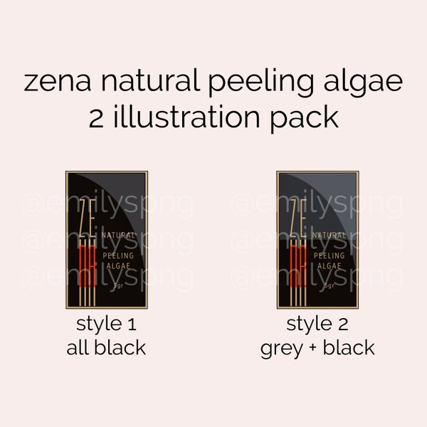 Pack d'illustrations de masques aux algues exfoliants naturels Zena Cosmetics pour esthéticiennes et esthéticiennes Spa MedSpa Facialist esthéticiennes et esthéticiennes Canva Elements