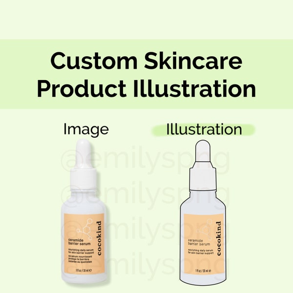 Custom Skincare Product Illustration - 1 Product Illustration
