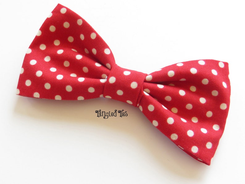 Red Polka Dot Cotton Bow Tie Toddler Red Cotton Polka Dot Bow Etsy