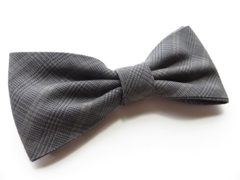 Charcoal Plaid Bow Tie Grey Plaid Bow Tie Retro Bow Tie Plaid | Etsy