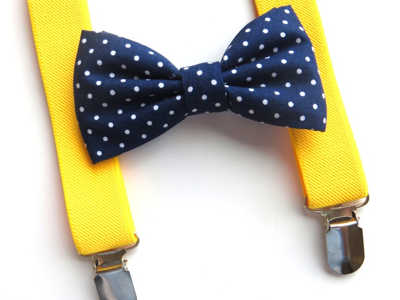 Sunflower Navy Suspender Set Toddler Suspender Set Infant Etsy