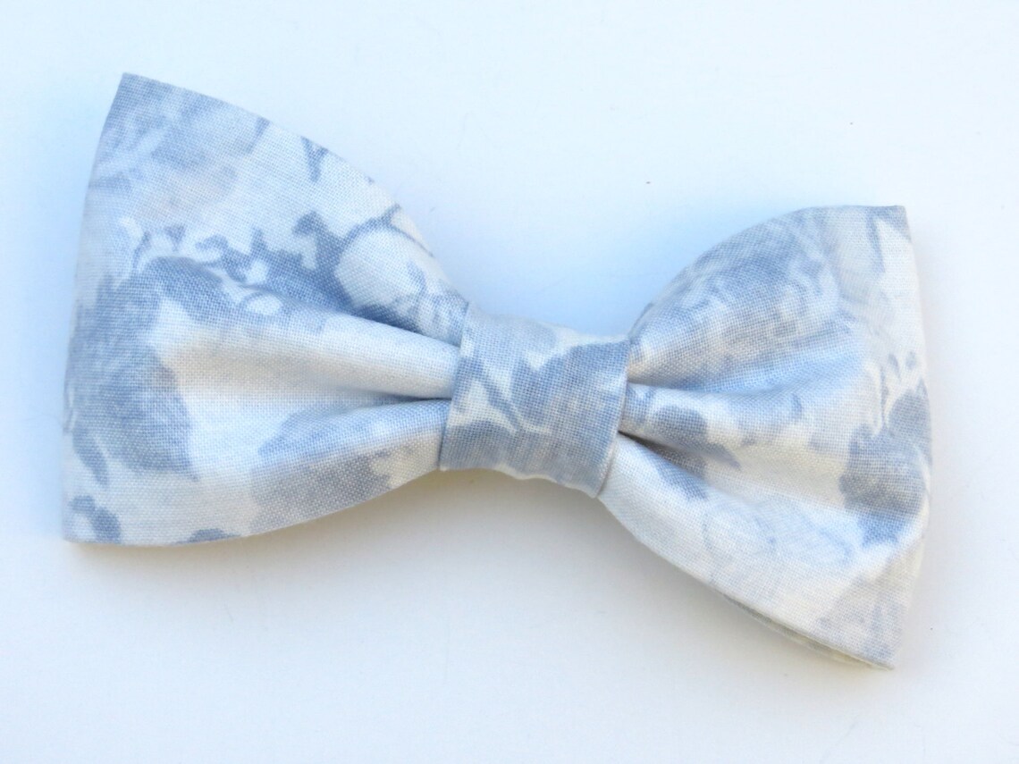 dusty blue floral bow tie
