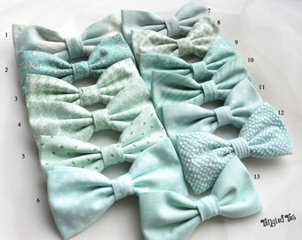 Mismatched Mint Wedding Bow Ties, Mix And Match Wedding Bow Ties, Mint Wedding Accessories, Mint Bow Ties