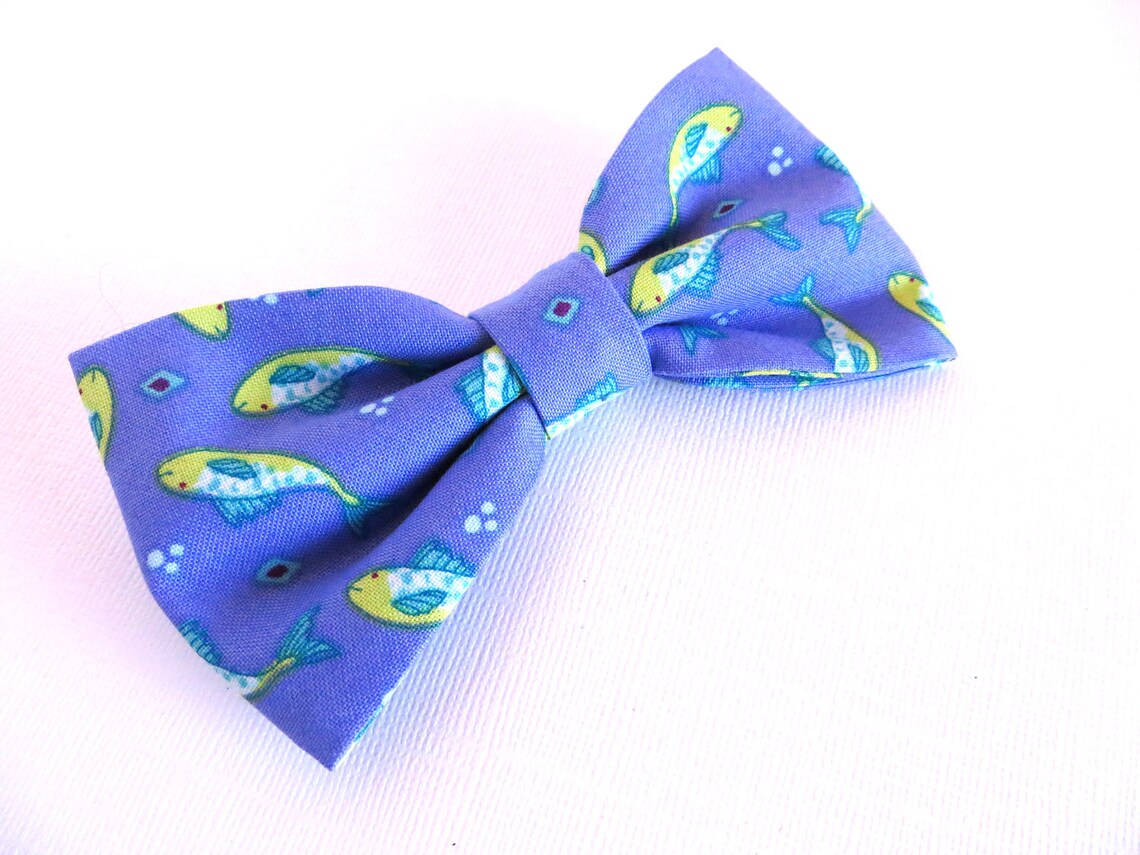 Fish Bow Tie/fisherman Bow Tie/bow Tie With Fish/purple Fish Etsy