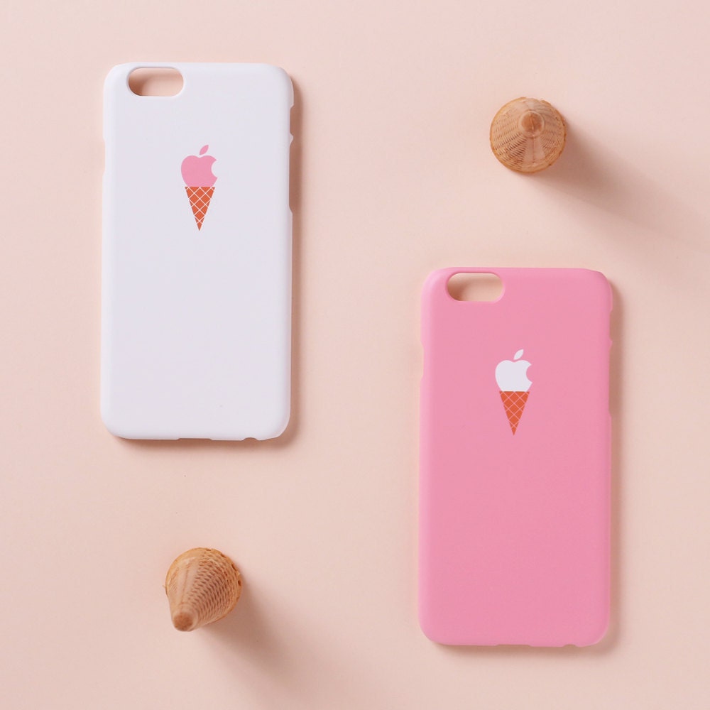Iphone Case Ice Cream Case Pink Background Iphone Xs Etsy