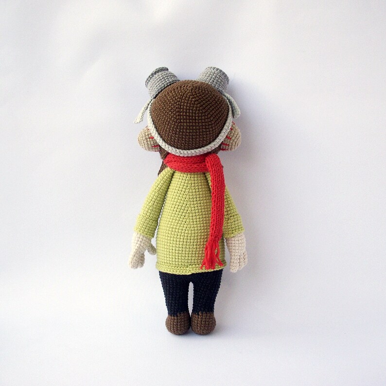 Doll Crochet Toy PDF Dave Aviator Crochet Pattern DIY tutorial