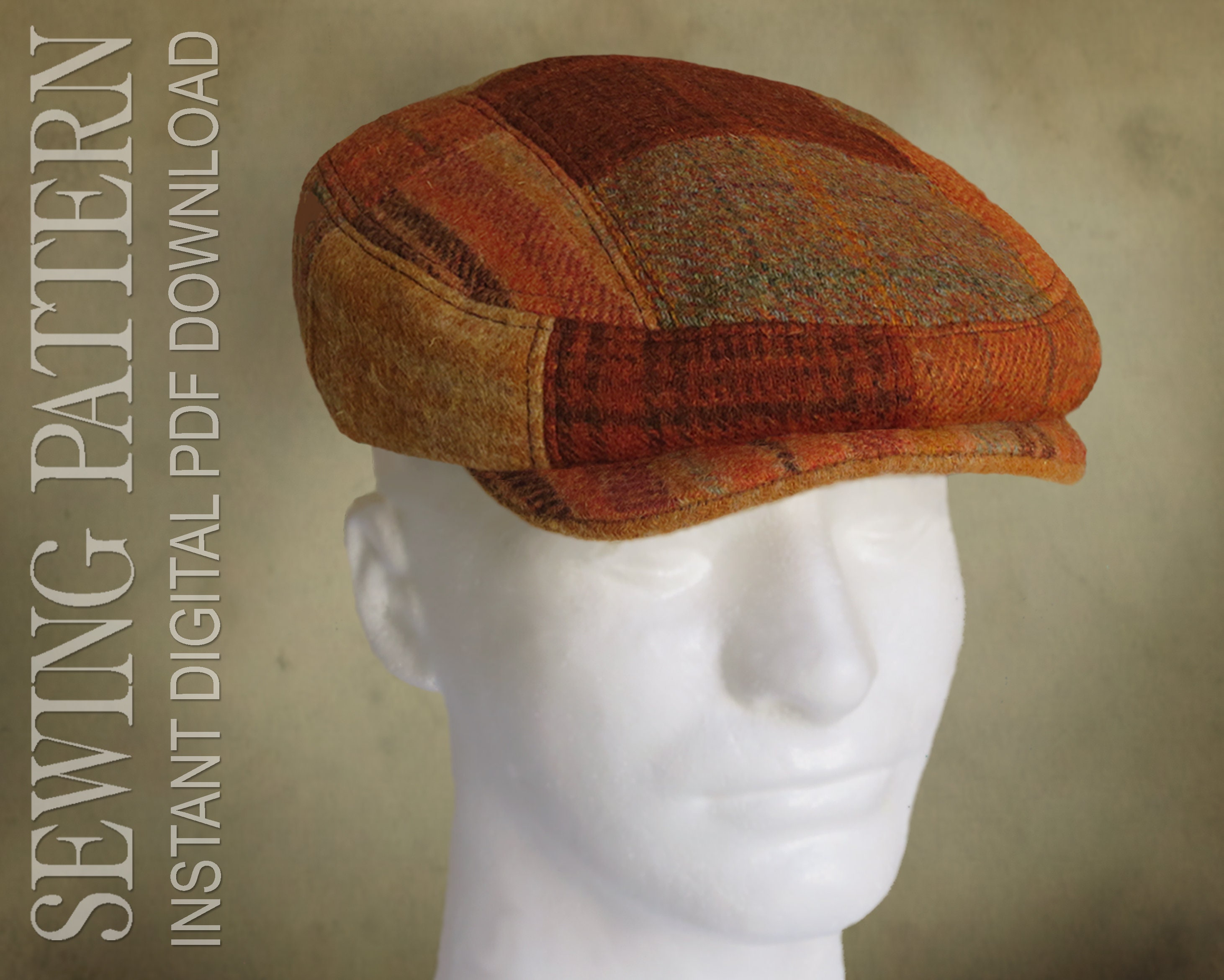 DIGITAL SEWING PATTERN Finch, 1920's Irish Flat Cap Ivy Cap for Child or  Adult Patch Cap Optional Ear Flap Pdf Download -  Sweden