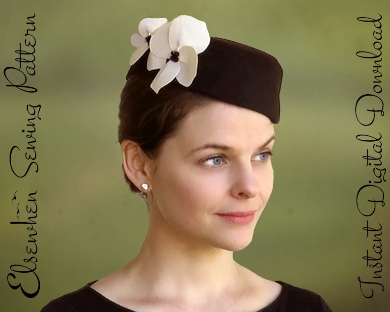 Vintage Hat Styles for Fall/Winter     DIGITAL SEWING PATTERN - Ginger - 1940s Forties Pillbox Cocktail Hat - pdf download  AT vintagedancer.com