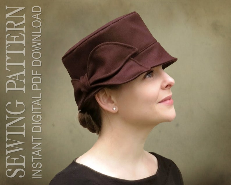 1960s Hats Styles | Women’s Hat History SEWING PATTERN - Joan 1960s modern bucket hat for child or adult with 4 variations - PDF Download  AT vintagedancer.com