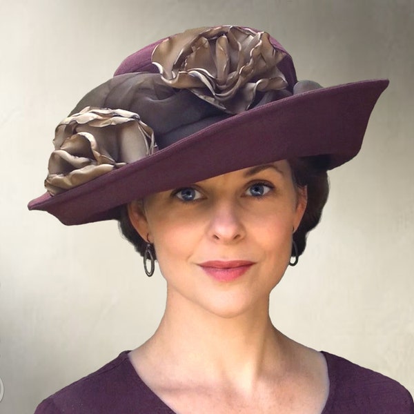 DIGITAL SEWING PATTERN - Imogen, 1910's Bird's Nest Hat or Broad Brim Sun Hat for Child or Adult - pdf download